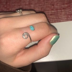Silver and Turquoise Boho Ring